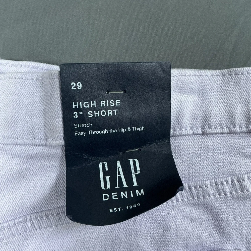 Gap Denim Womens High Rise 3 Inch Short Lavender Purple Stretch Size 29 NWT